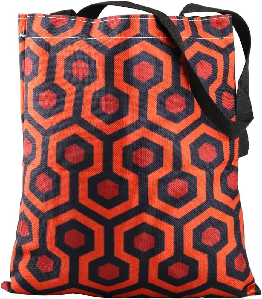 unique horror and halloween merch item, shining themed tote bag
